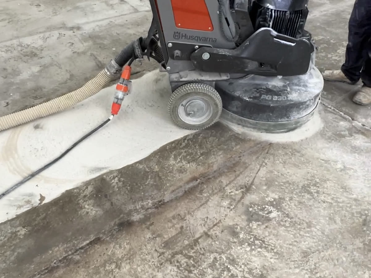 Diamond ground concrete slab sealed for a clean natural finish